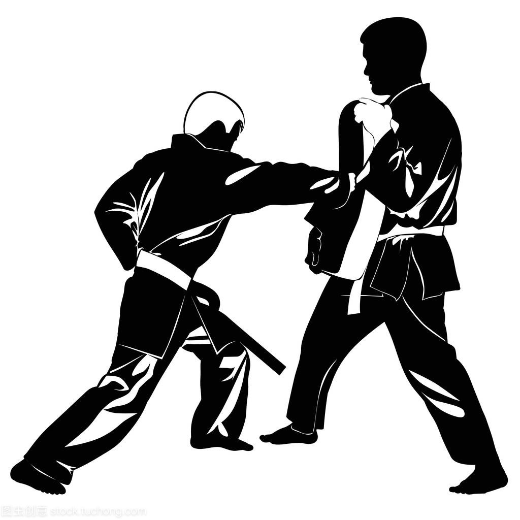 武术运动员练习中的风动形象